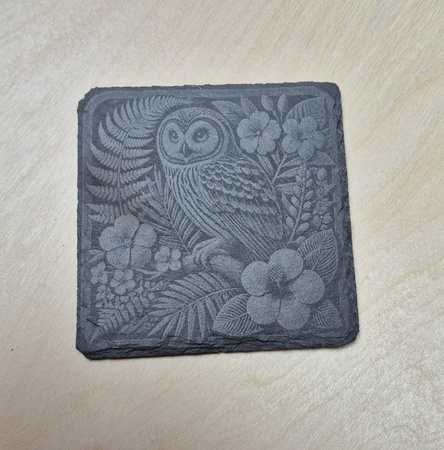 Kamienne podstawki pod kubek zestaw x4szt (Sowa)