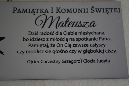 Tabliczka na obrazek - złota lub srebrna - laminat grawerski
