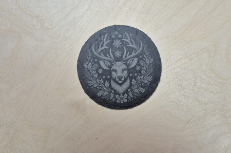 Kamienne podstawki pod kubek zestaw x4szt (Jeleń)