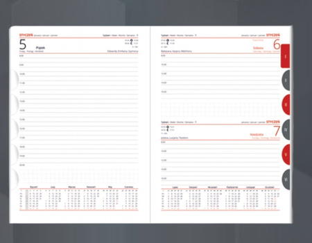Kalendarz książkowy z gumką A5 Vivella 