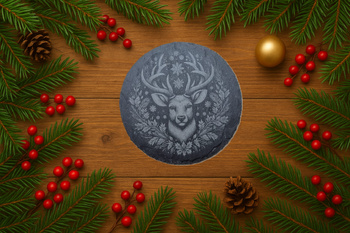 Kamienne podstawki pod kubek zestaw x4szt (Jeleń)