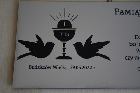 Tabliczka na obrazek - złota lub srebrna - laminat grawerski